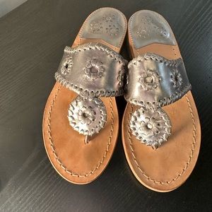 Jack Rogers silver flats. Size 5.5
